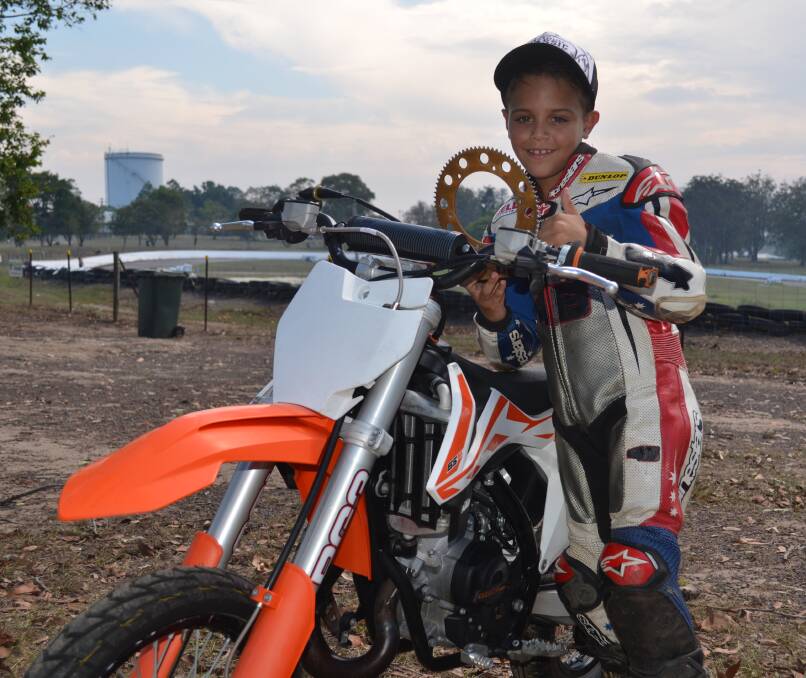 Young dream: Kempsey’s Jayden Holder finished in third place at the Troy Bayliss Classic in the 65cc 7-10 age group. Photo: Callum McGregor.