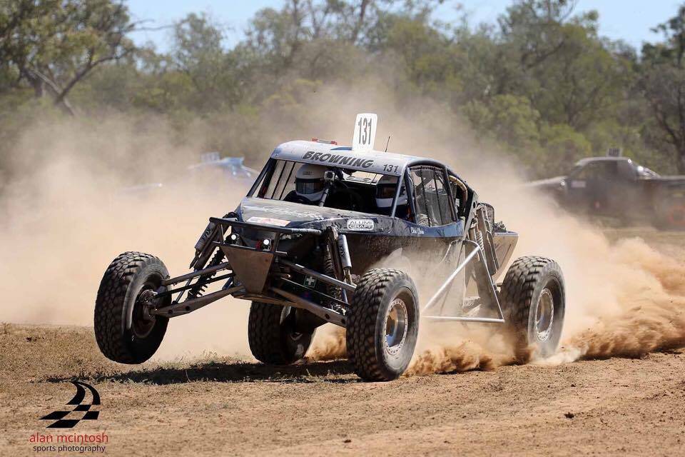 Speed: Chris Browning competes at the third event of the Australian Off-Road Championships at Rainbow Desert. Photo: Supplied.