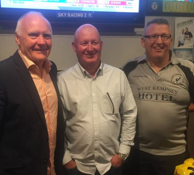 Guest Rodney Hogg with Andrew Bennett & Phil Crosby at the West Kempsey Hotel.