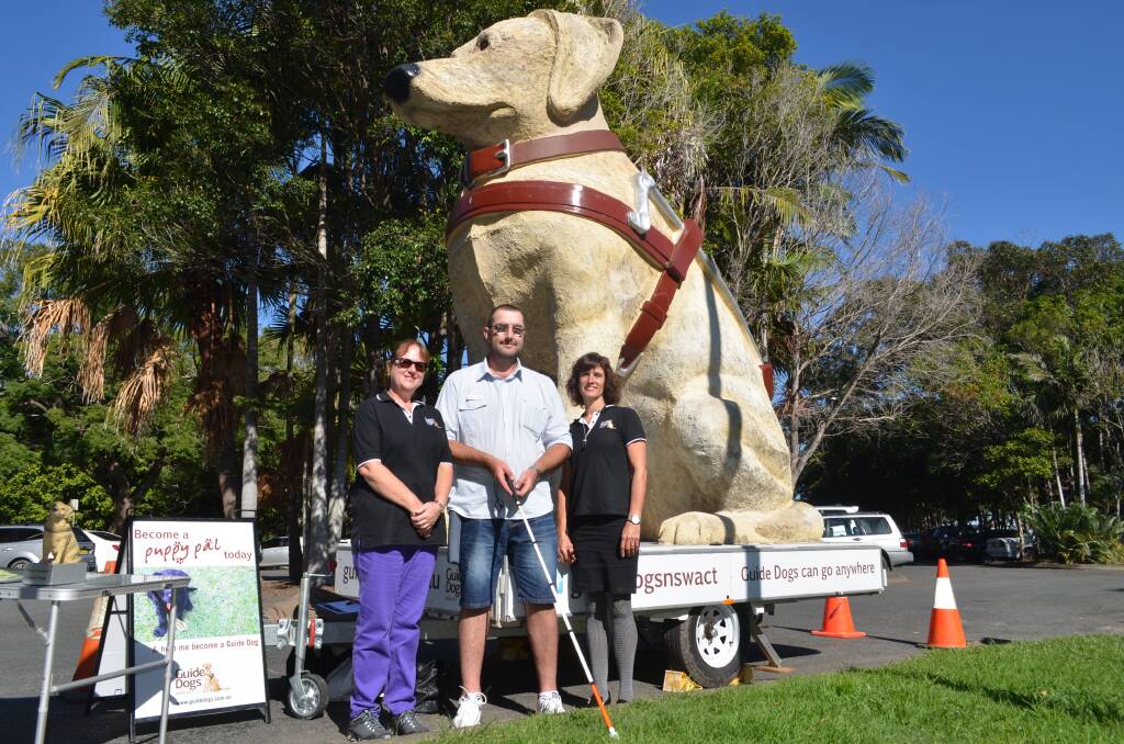 Helping hand: Eungai Creek resident Lewis Parkins receives support from Guide Dog NSW/ACT to help him live independantly. Photo: Callum McGregor.