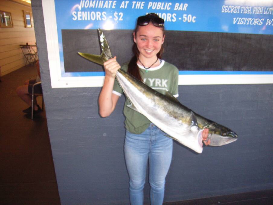 Amber Rowe with her catch last year.