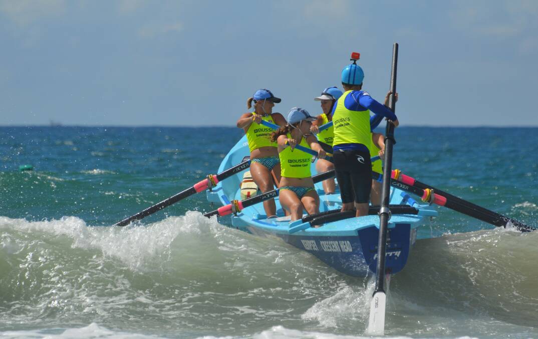The Kempsey-Crescent Head Open Women's compete at the Aussie Surfboats last season.
