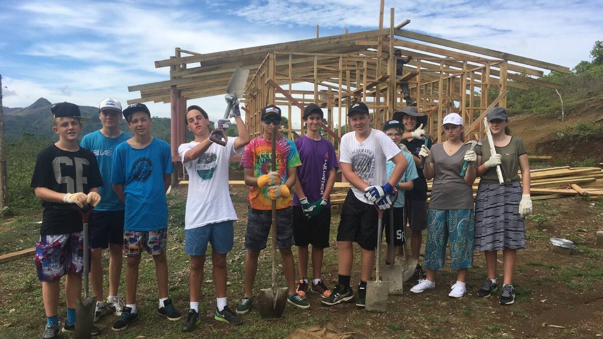 Helping hand: Students aided in building a new school in Fiji.