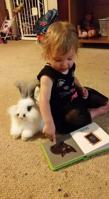 Best friends: Raleigh Bate and her best bunny friend Lola.
