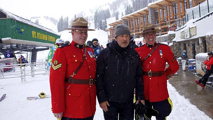 Famous sights ... Alec Baldwin meets the Mounties.
