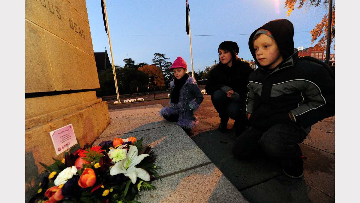 Thousands have attended this year's Anzac Day dawn service at the Cenotaph in Sturt Street, Ballarat. Photo: JEREMY BANNISTER