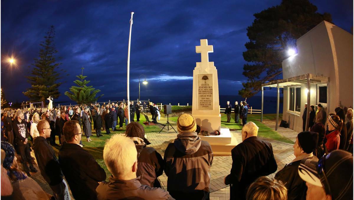 About 400 people paid their respects at the Anzac Day dawn service at Penguin, Tasmania. Photo: GRANT WELLS