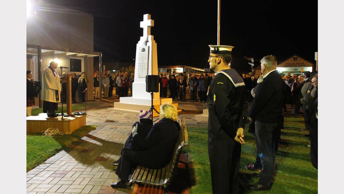 About 400 people paid their respects at the Anzac Day dawn service at Penguin, Tasmania. Photo: GRANT WELLS