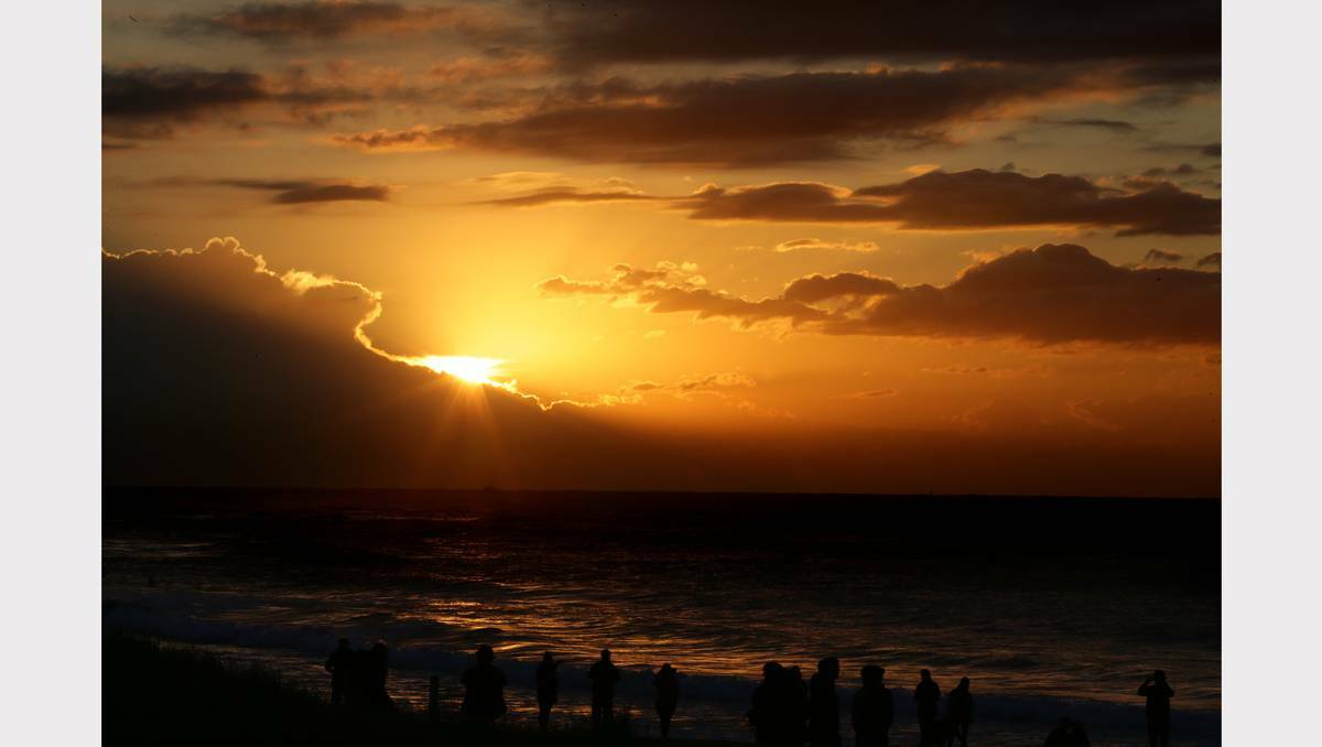 Anzac Day dawn service at Nobbys Beach. Photo: RYAN OSLAND