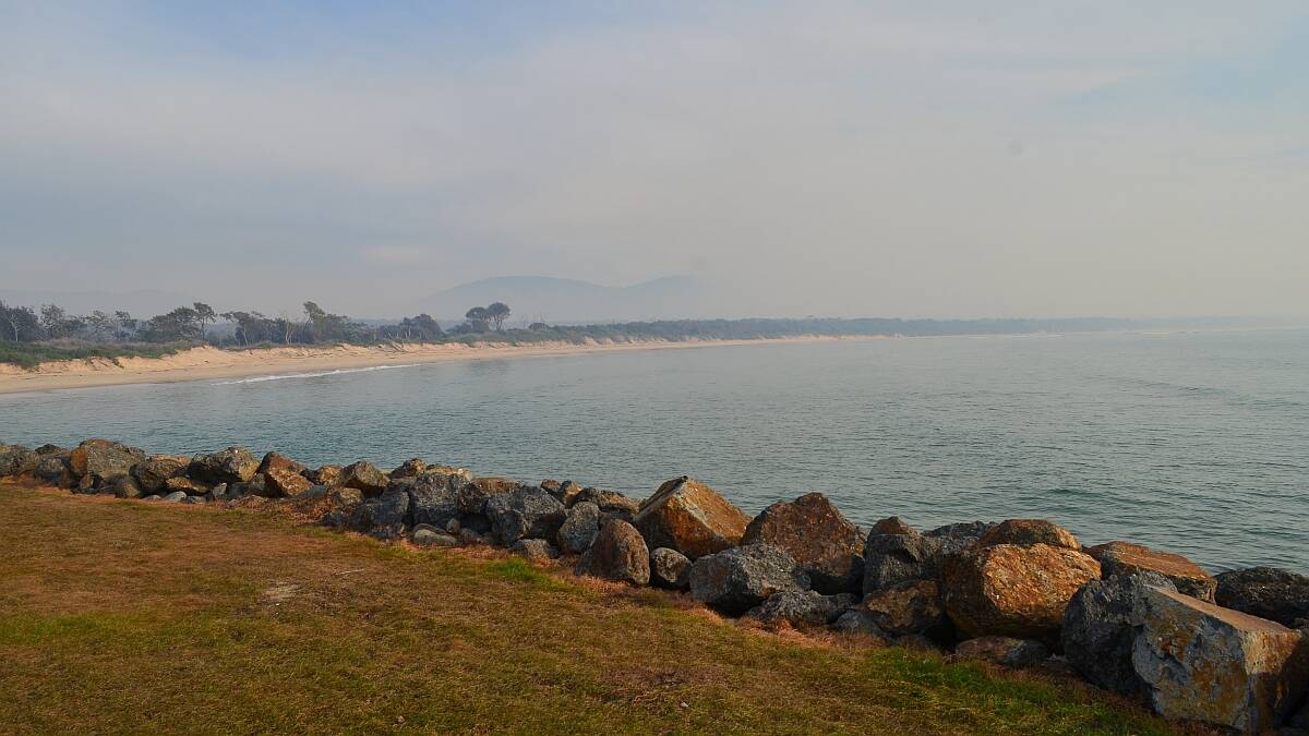 Smoke from the fires blankets Crescent Head.