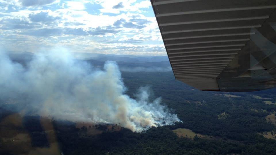 The Maria River fire as seen from an RFS aircraft.