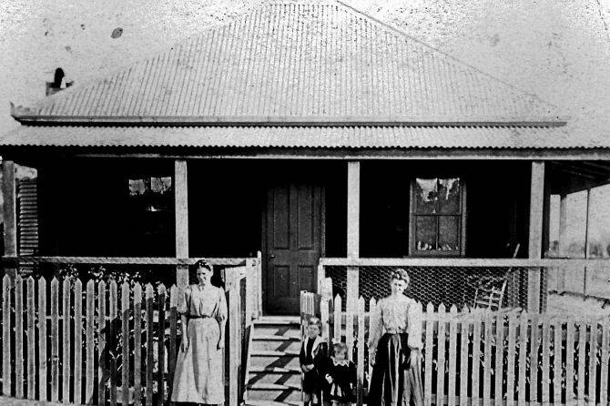 Two women and children outside a family home in the late 1800s. Pics: Macleay River Historical Society.