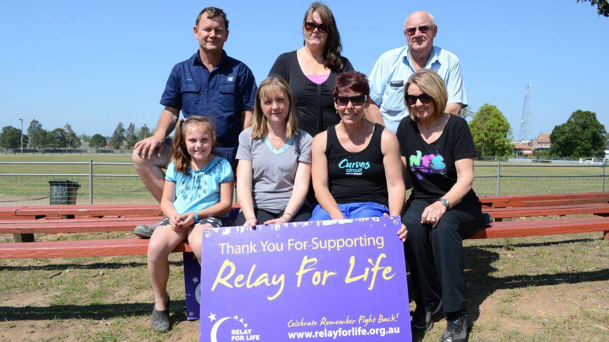 Spreading hope, celebrating courage: Mick Gee, Belinda Cooper, Brian Ison (back row) and Kendyll Cooper, Jenny Robinson, Charlene Wise and Trish Bond (front row) are looking forward to the Relay for Life starting tomorrow.