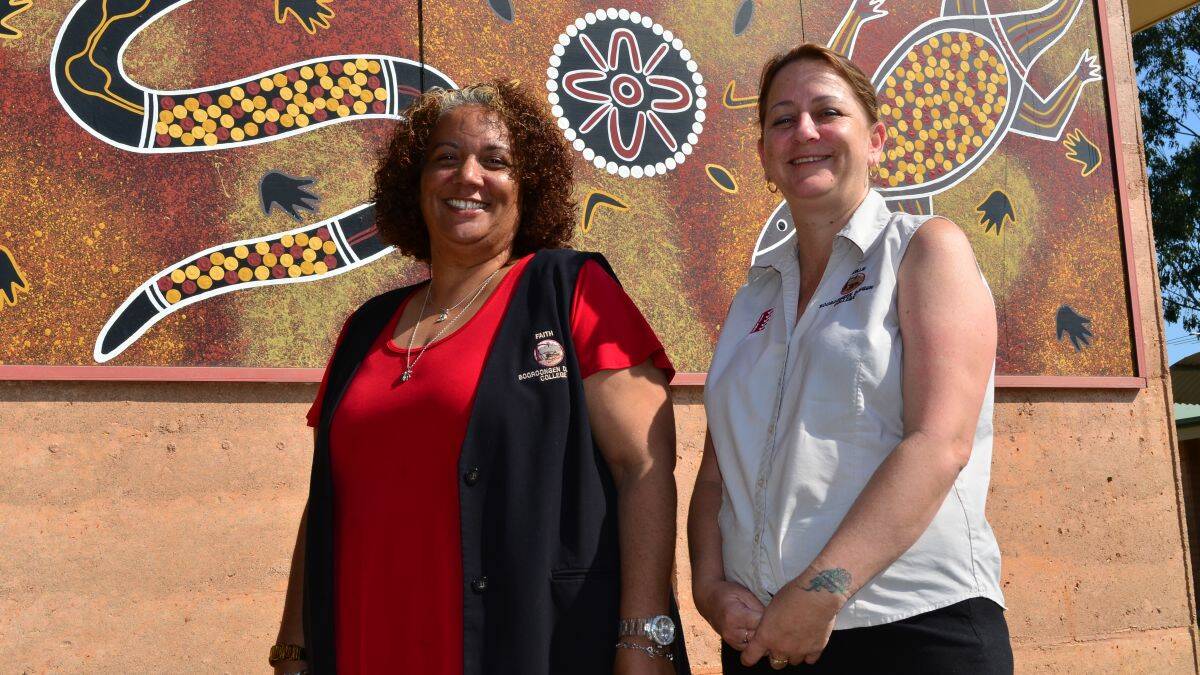 On the lookout: Faith March, Director of Training and Services said Booroongen Djugun College and Manager of Employment and Training Placement Services Kellie Lemon at the college (pictured left)