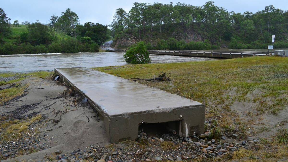 That was then: the same section of concrete from the Toorooka bridge is pictured shortly after it became detached in 2013