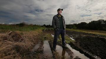 Market farmer Austin Breiner lost a layer of topsoil in February, which destroyed a large portion of his crop. Picture: Simone De Peak