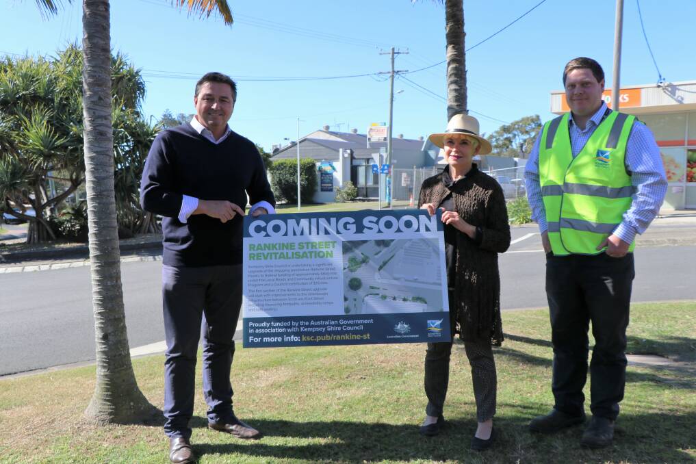 From left to right Pat Conaghan, Liz Campbell and Dylan Reeves at Rankine St, Crescent Head