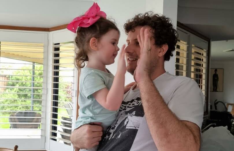 Justine Leonard's son Josh, 30, with his niece, Teresa, 3. Both have autism. Picture: Supplied. 