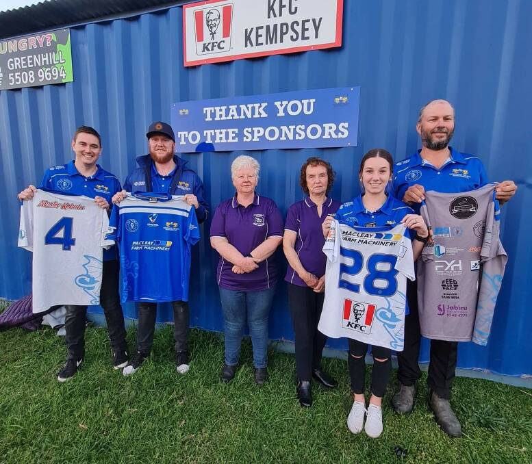 While celebrating sponsors and charity day, the club raised funds for the Riding for the Disable organisation. From left to right: Chris Walker, Troy Ward, Wendy and Marie from Riding for the Disabled Association, Keira Morn and Jason Coleman.
