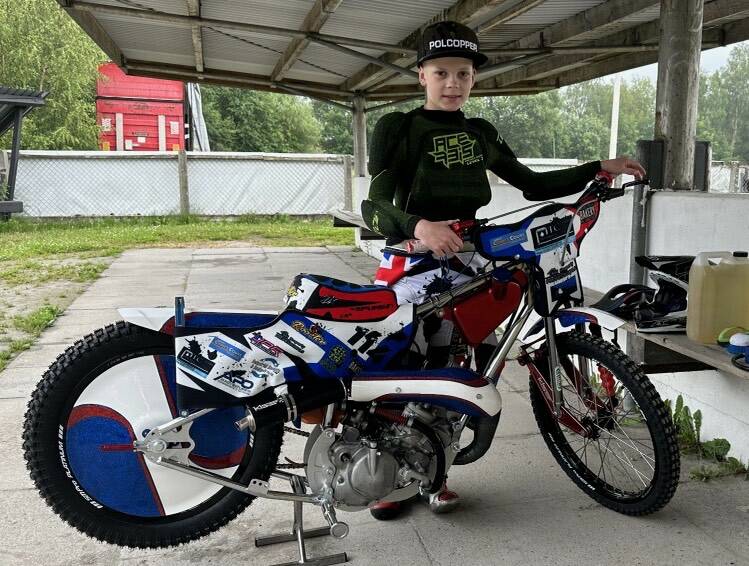 Greenhill's Sonny Spurgin recently competed in the world speedway championships in Denmark. Picture supplied by Tim Spurgin 