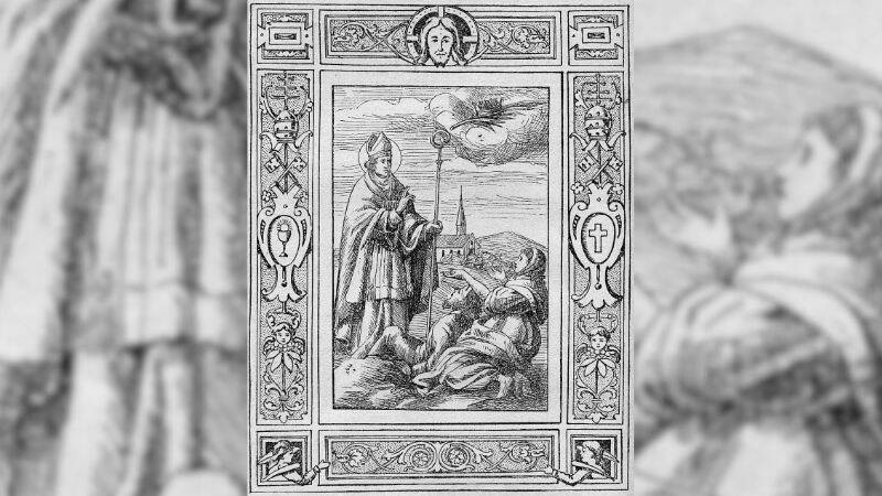This etching, dated from 1899, depicts Saint Valentine healing an epileptic. Picture via Nicolas Copernicus University, Torun.