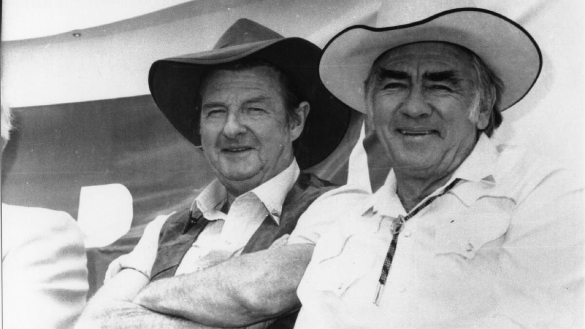 Shorty Ranger (R) with Slim Dusty in 1988. Picture: Jim Brown