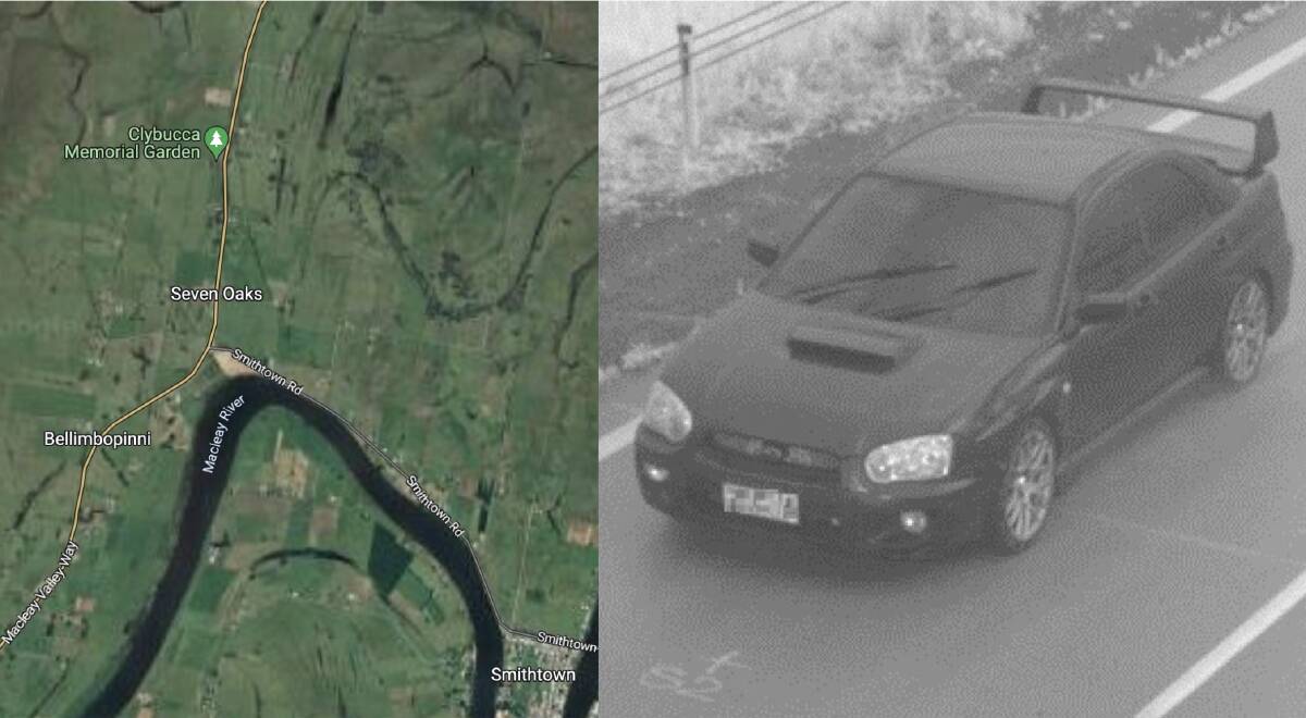 Police were searching for this Subaru following the shooting at Seven Oaks north of Kempsey