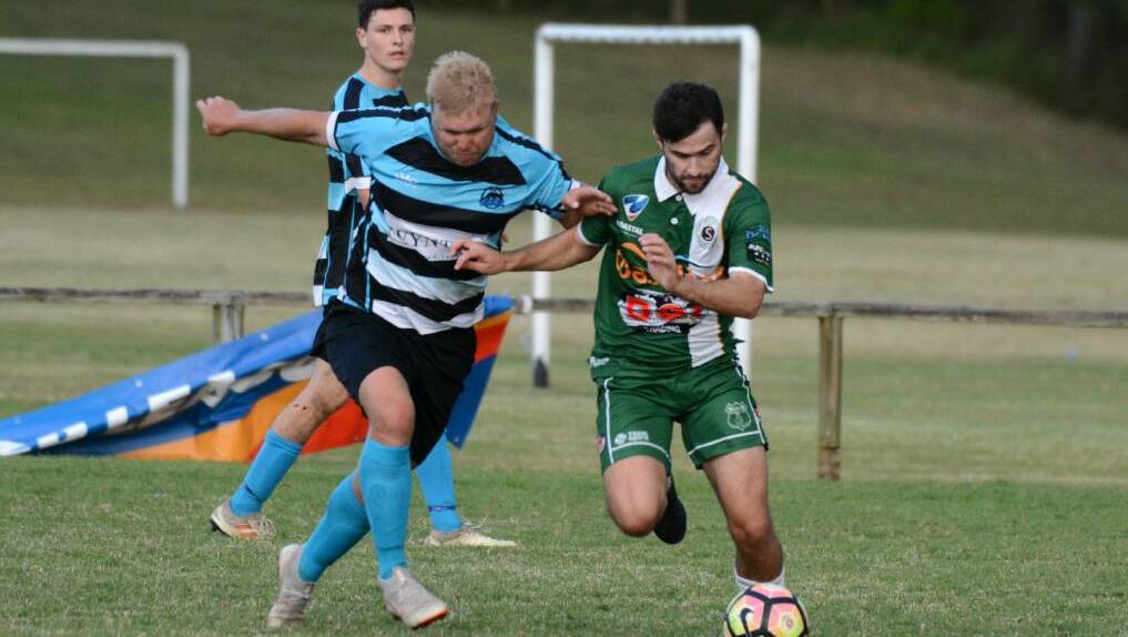 Kempsey Saints and the Taree Wildcats in the Coastal Premier League. Picture by Scott Calvin