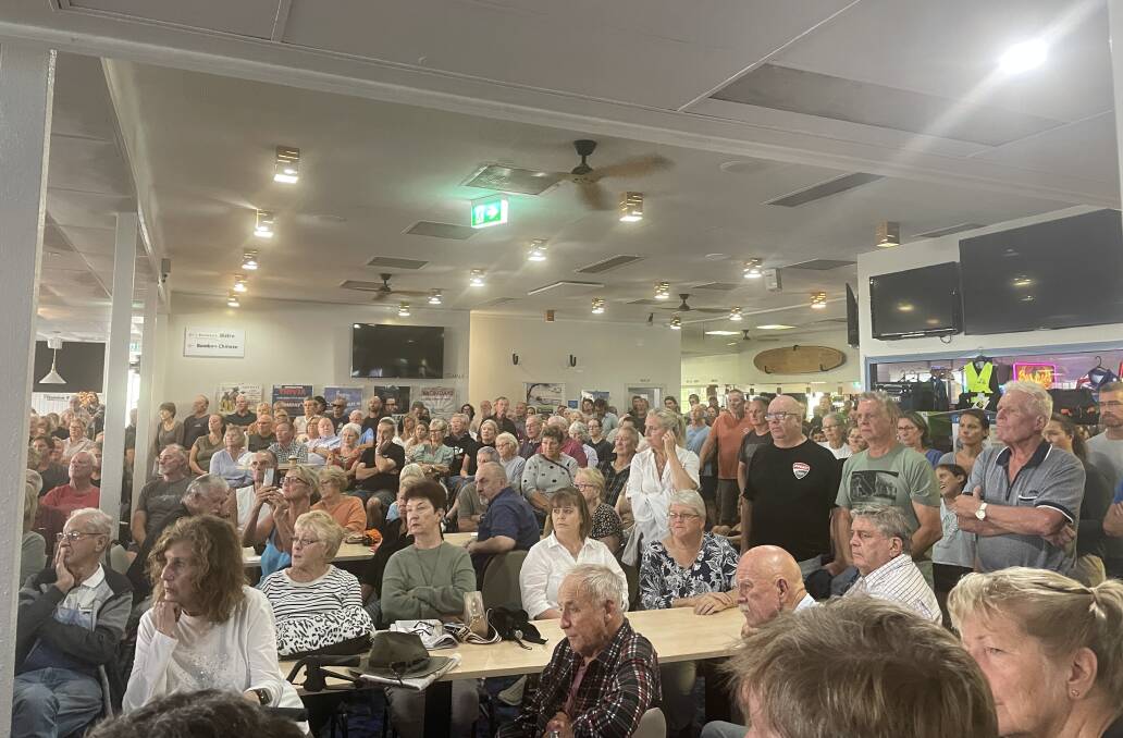Community members filled Crescent Head Country Club on Sunday, April 7, for a meeting discussing a potential ring road through the golf course.