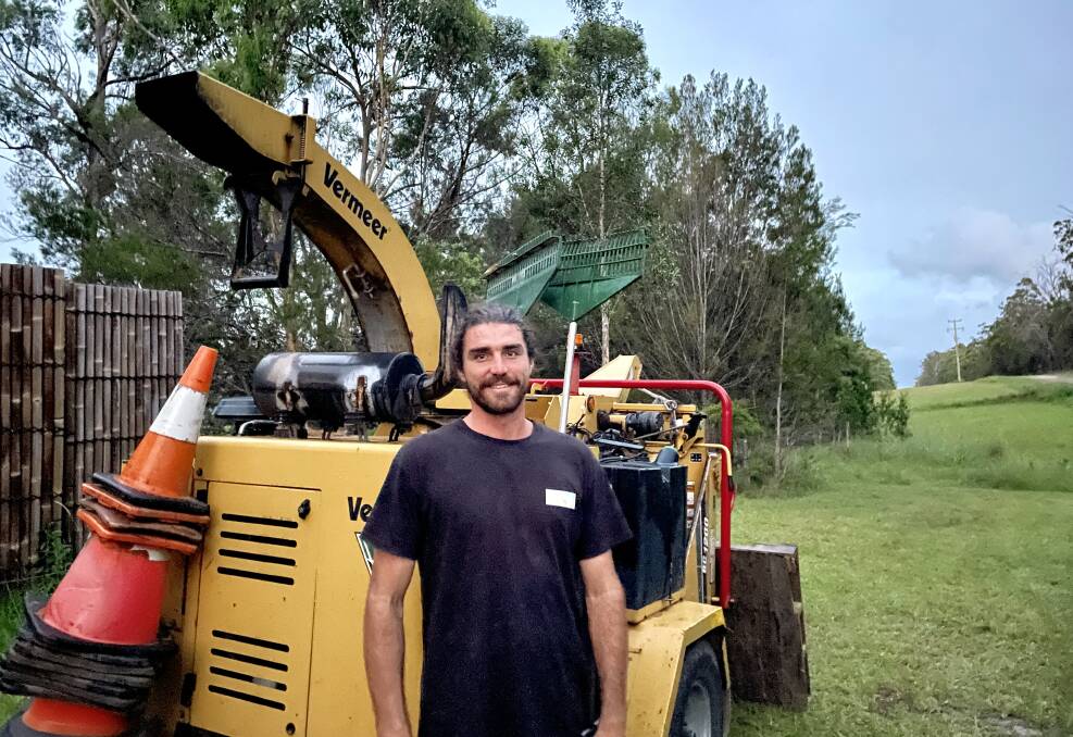 Owner of Crescent Head Sawmill and Crescent Head Tree Specialist, Ethan Murphy, is relieved the timber industry can continue operating in NSW. Picture by Ellie Chamberlain