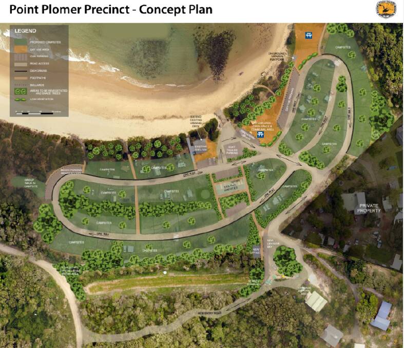 Concept plan for Point Plomer Campground. Picture: Environment and Heritage NSW Government 