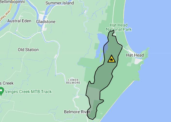 NSW RFS map shows out-of-control bushfire was burning on the NSW Mid North Coast on Wednesday, October 18, 2023. Picture NSW RFS