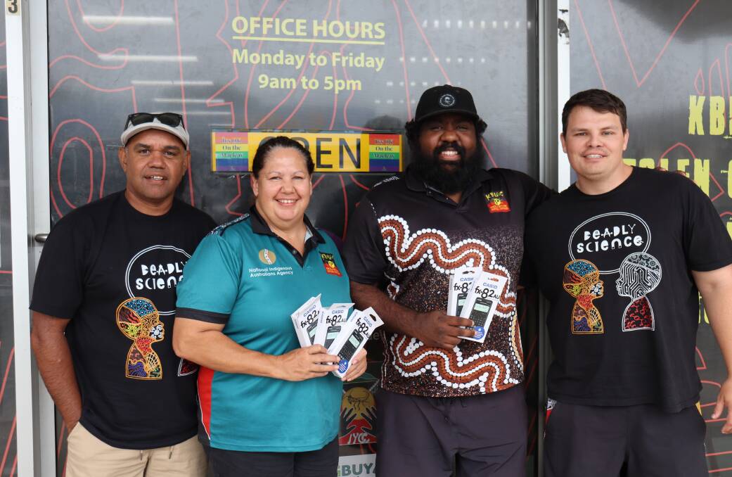 (L-R) Vince Scott, Sarah Cohen, Geoff Oliver, Corey Tutt (OAM). Picture supplied Learning the Macleay