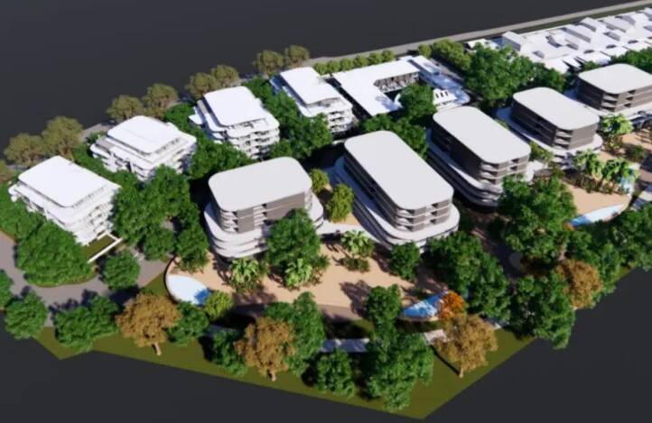 Nine 5 and 6 storey apartment buildings proposed for South West Rocks beachfront. Concept design.