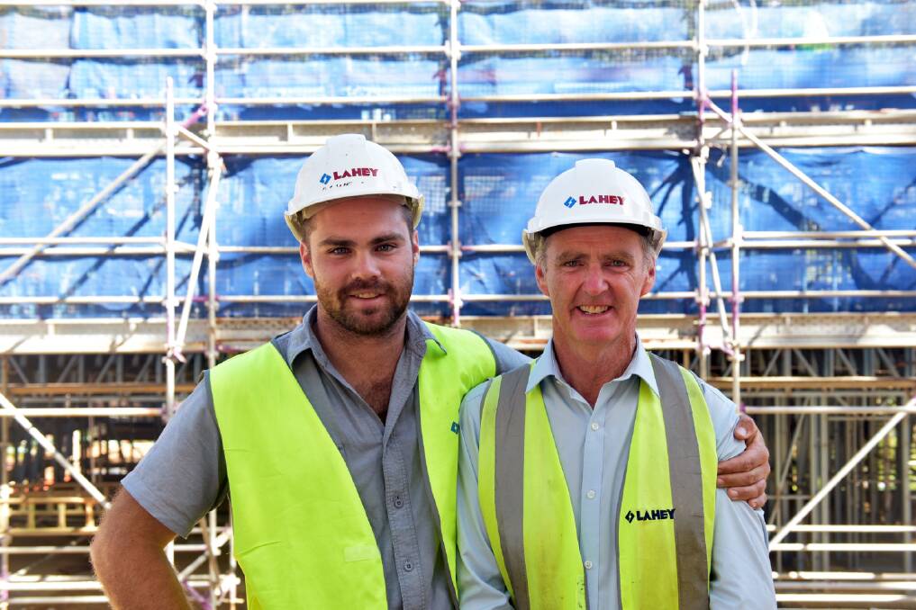 Dan Clarke and his son Lochie have been working together on Lahey Construction sites for over a decade. 