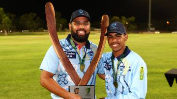 Brothers Brett Russell (left) and Lesley Smith (right) have been selected for the second year in a row to compete in the National Indigenous Cricket Championships. Picture by Cricket NSW