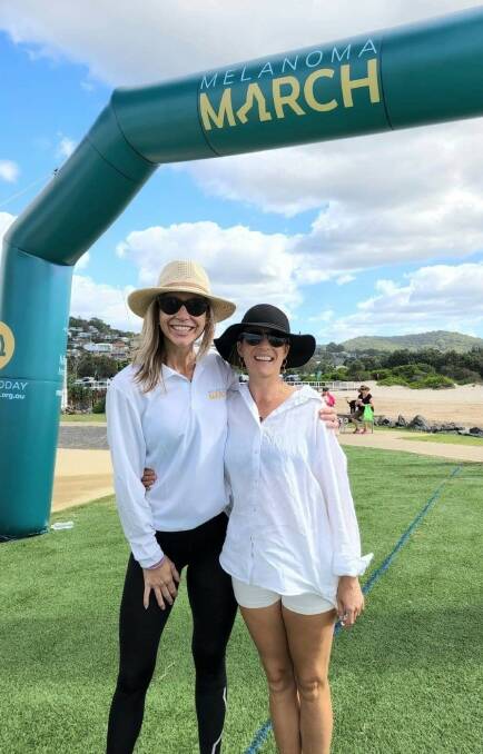 Renee Darling and Lauren Smith at the 2022 Melanoma March. This year will also have an arch for attendees to begin their walk. Picture supplied