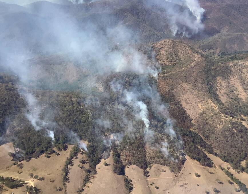 The Willi Willi fire has spread to over 1800 hectares. Picture provided by Lower North Coast RFS