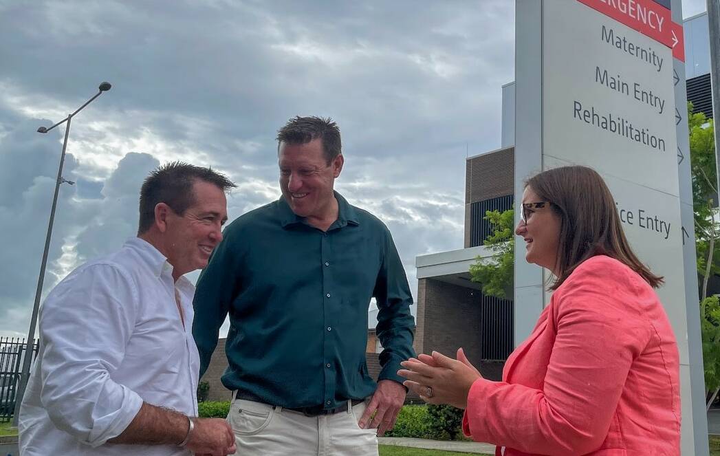 Deputy Premier Paul Toole visited Kempsey District Hospital with Minister for Education Sarah Mitchell and Nationals candidate for Oxley Michael Kemp. Picture by Emily Walker
