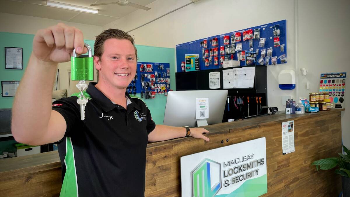 Macleay Locksmiths and Security's Jackson Meredith shares his key to success after being named Australia's Best Young Locksmith by LSC Security Solutions. Picture by Emily Walker