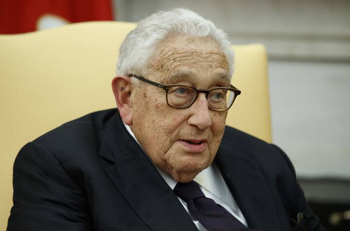 Former Secretary of State Henry Kissinger in the Oval Office of the White House on October 10, 2017. Picture by AP Photo/Evan Vucci, File