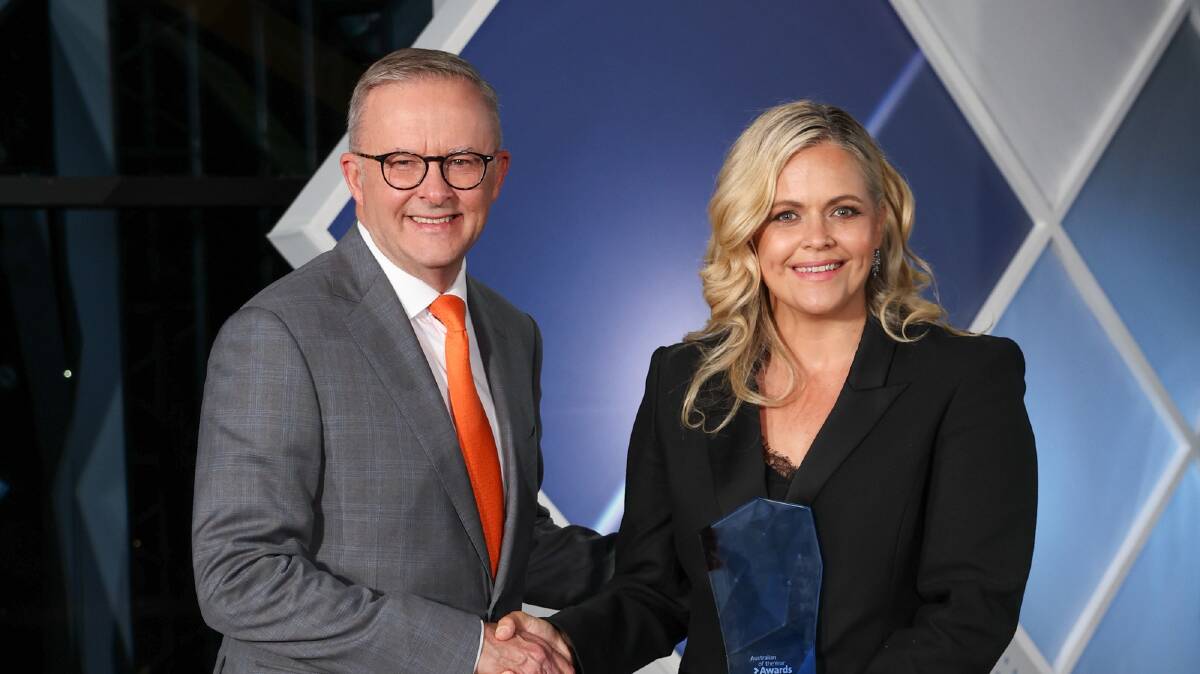 Prime Minister Anthony Albanese and Taryn Brumfitt at the 2023 Australian of the Year ceremony. Picture supplied