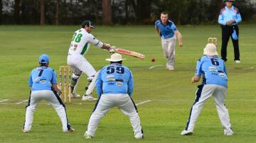 Beechwood batter Jack Steinmetz plays a shot against Nulla in the Two Rivers match at Jim Stirling Oval on Saturday, December 2. Picture by Penny Tamblyn