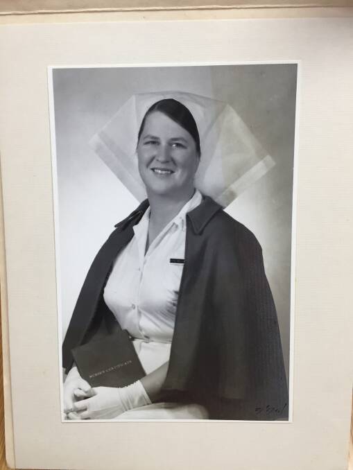 Gwen in her 1960s nursing uniform