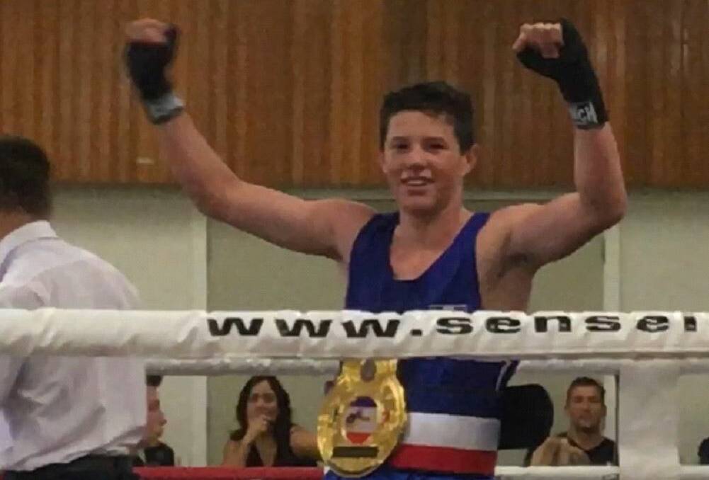 SOUTH WEST ROCKS' SLUGGER: Levi Langham is the 14-years boys' 54kg division Northern Beaches Boxing title-holder after he beat a Manly fighter in Sydney last weekend. 