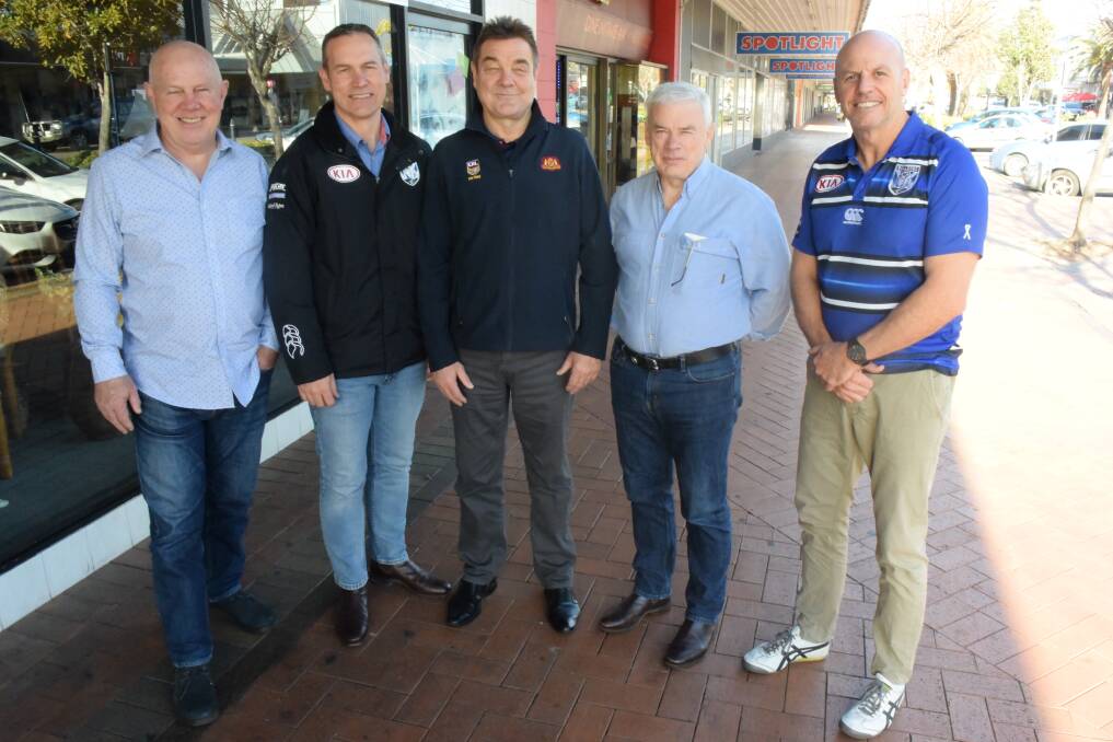 Canterbury recruitment manager Mark Hughes, chief executive Andrew Hill, Country Rugby League operations manager Burt Lowry, Canterbury board member Chris Anderson and pathways performance manager Andy Patmore.