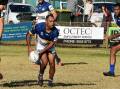 Macleay five-eighth al Webster looks for support during the clash with Forster-Tuncurry at Tuncurry. Photo Scott Cavin