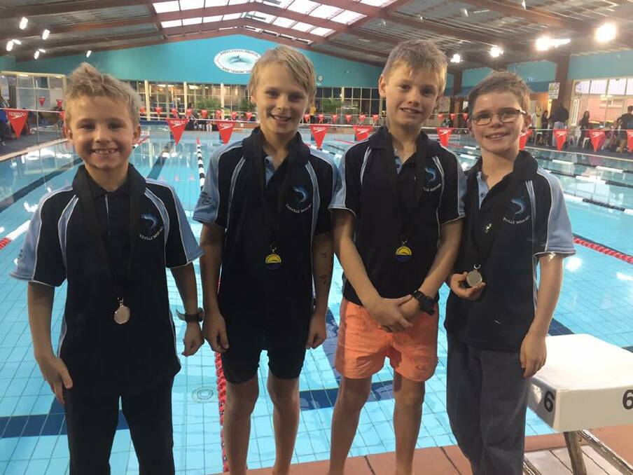 Boys 10 years relay: Kirby Welsh, Asha Searle, Cohen Welsh and Brayden Clark
