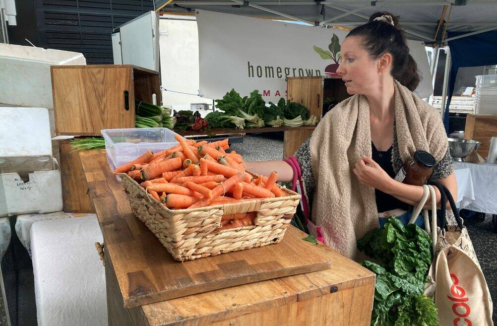 Kerryann Darby visiting one of the many fresh food markets available to shoppers across the Cowper electorate