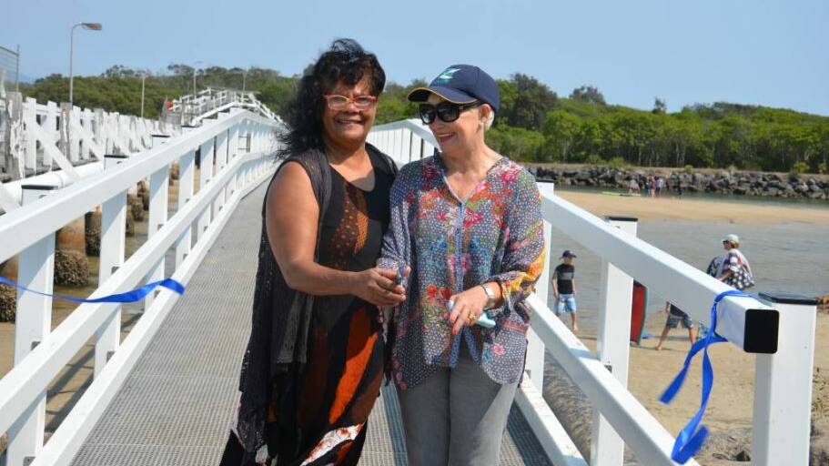 Auntie Cheryl Blair and mayor Liz Campbell at the opening of the new footbridge